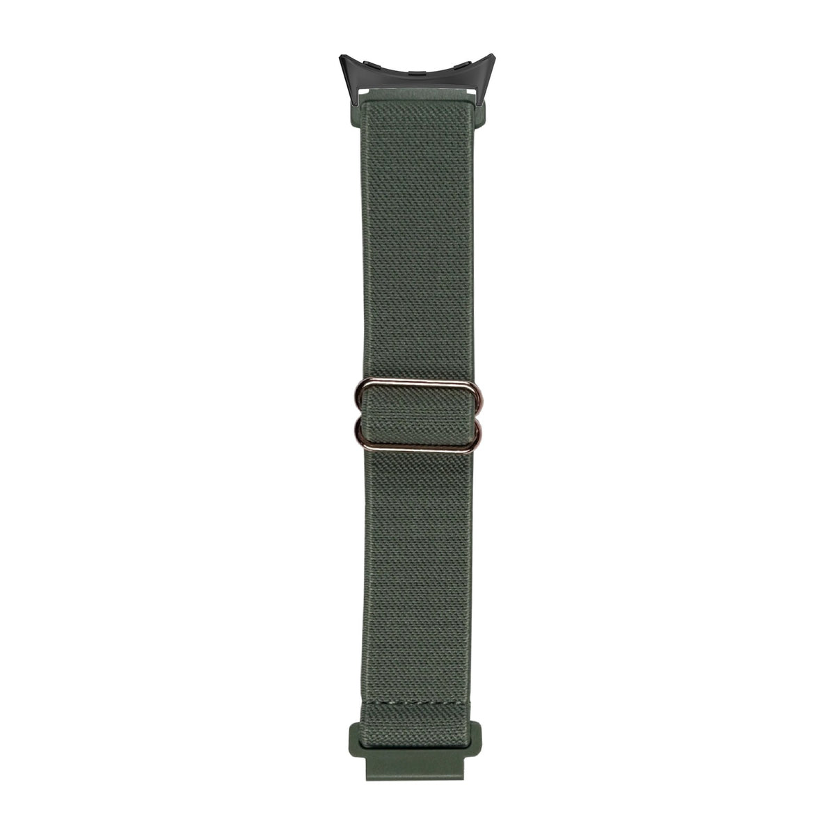 Weaved Elastic Loop Green with Google Pixel Spring Bar Adapters - Wear Any 20mm Strap! for Pixel Watch 3-5 45mm