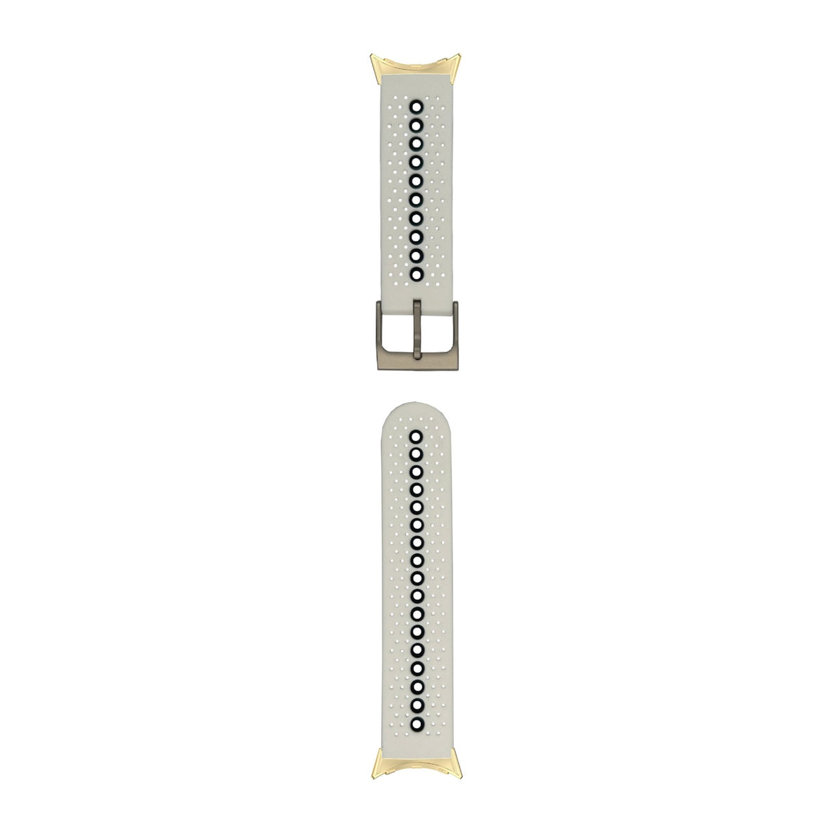 Flexi Sports Silicone 2 White Gold with Google Pixel Spring Bar Adapters - Wear Any 20mm Strap! for Pixel Watch 1-5 41mm