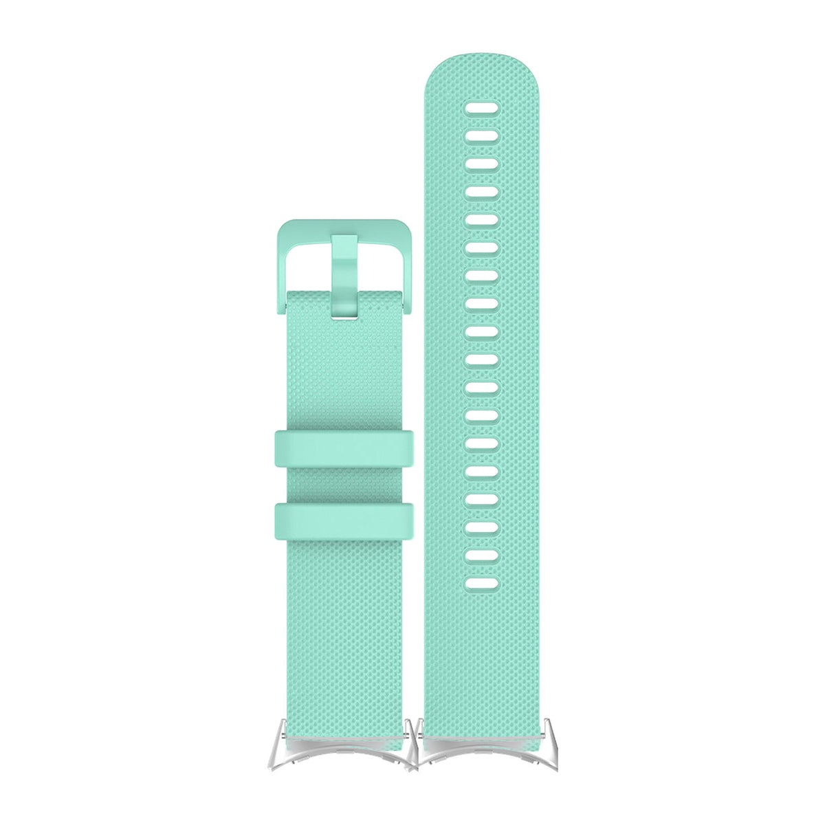 Classic Silicone Teal Matching Silver with Google Pixel Spring Bar Adapters - Wear Any 20mm Strap! for Pixel Watch 1-5 41mm