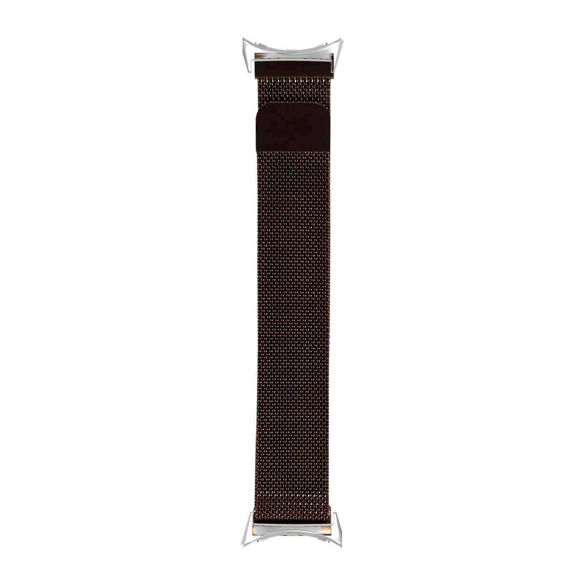 Milanese - Coffee Brown Silver with Google Pixel Spring Bar Adapters - Wear Any 20mm Strap! for Pixel Watch 1-5 41mm