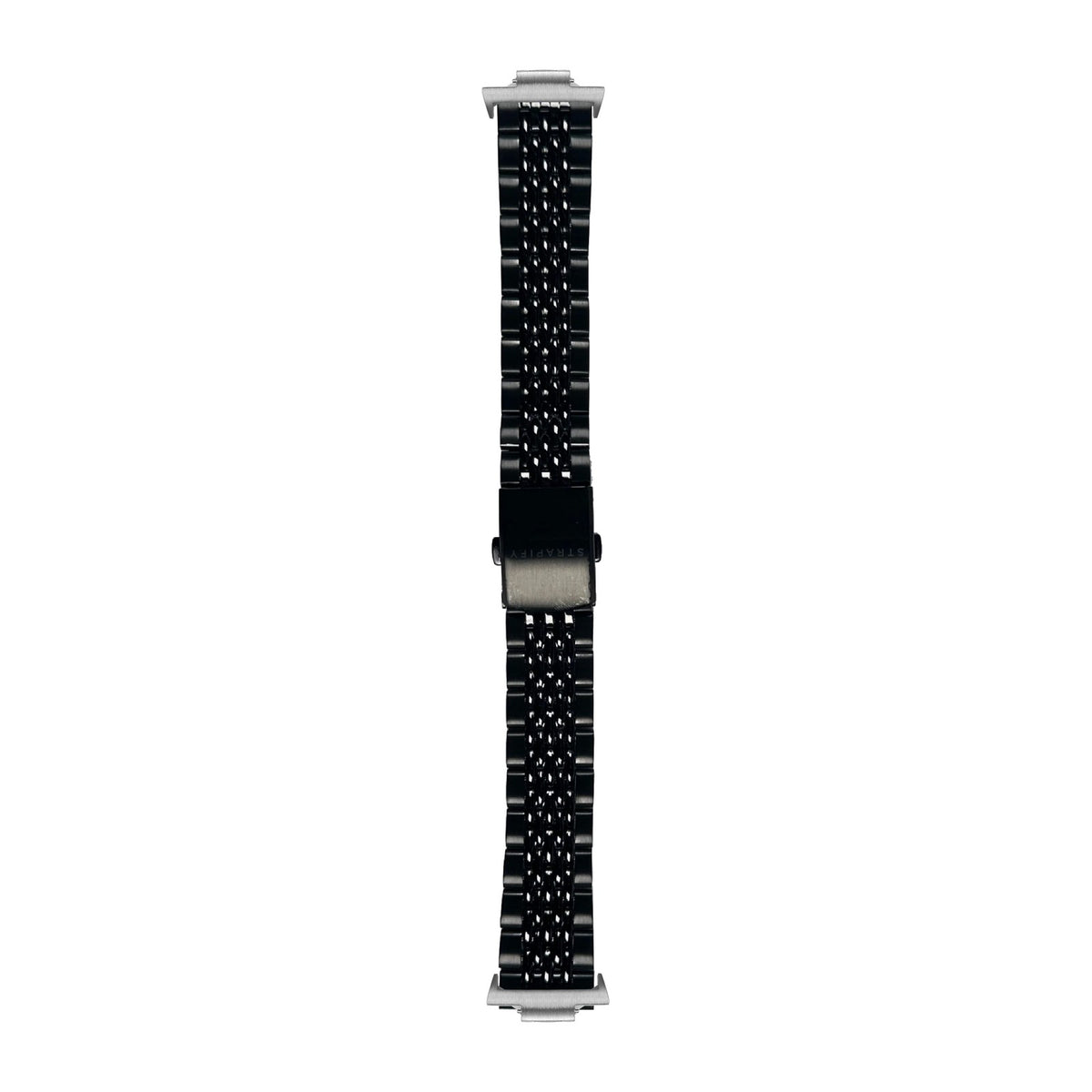 Steel Bracelet - Beads of Rice Black Silver with Strap Adapter for Tissot PRX 40