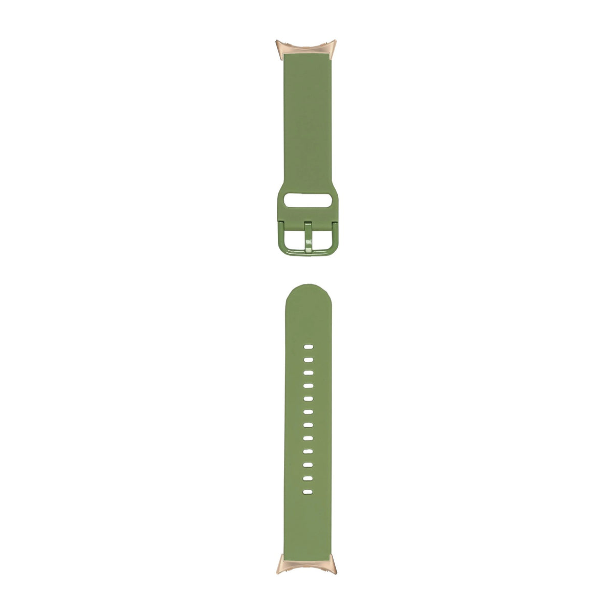Flexi Silicone 6 Pastel Green Rose Gold with Google Pixel Spring Bar Adapters - Wear Any 20mm Strap! for Pixel Watch 3-5 45mm