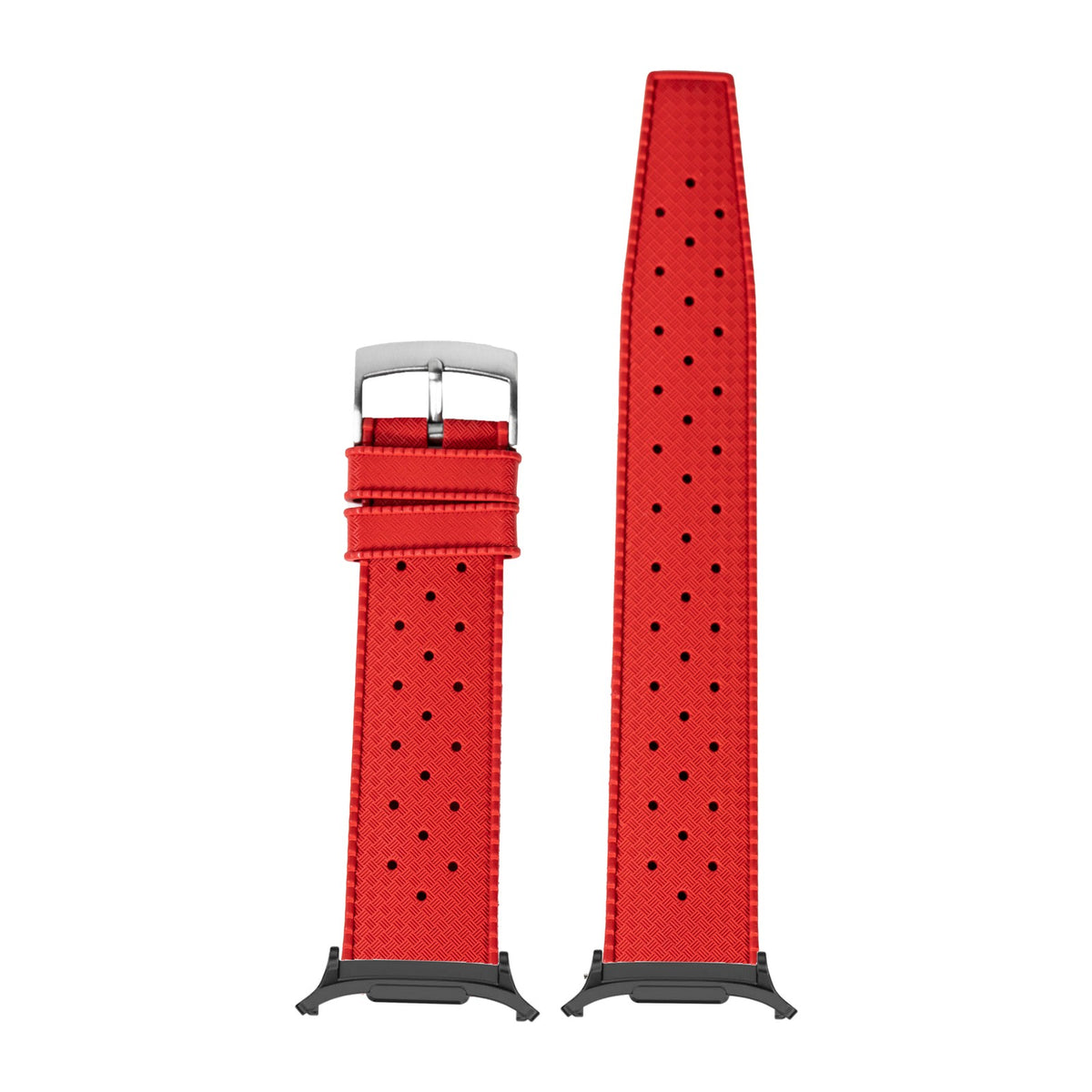 King Tropic FKM Rubber - Red for the Galaxy Watch 8, 9 and Ultra with adapter fitted