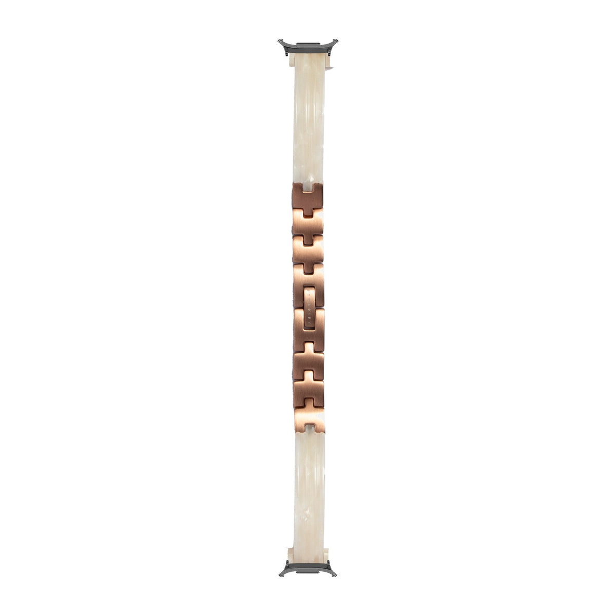 Acetate Bangle - White Pearl / Rose Gold Grey with Strap Adapter for Galaxy Watch 8-9/Ultra