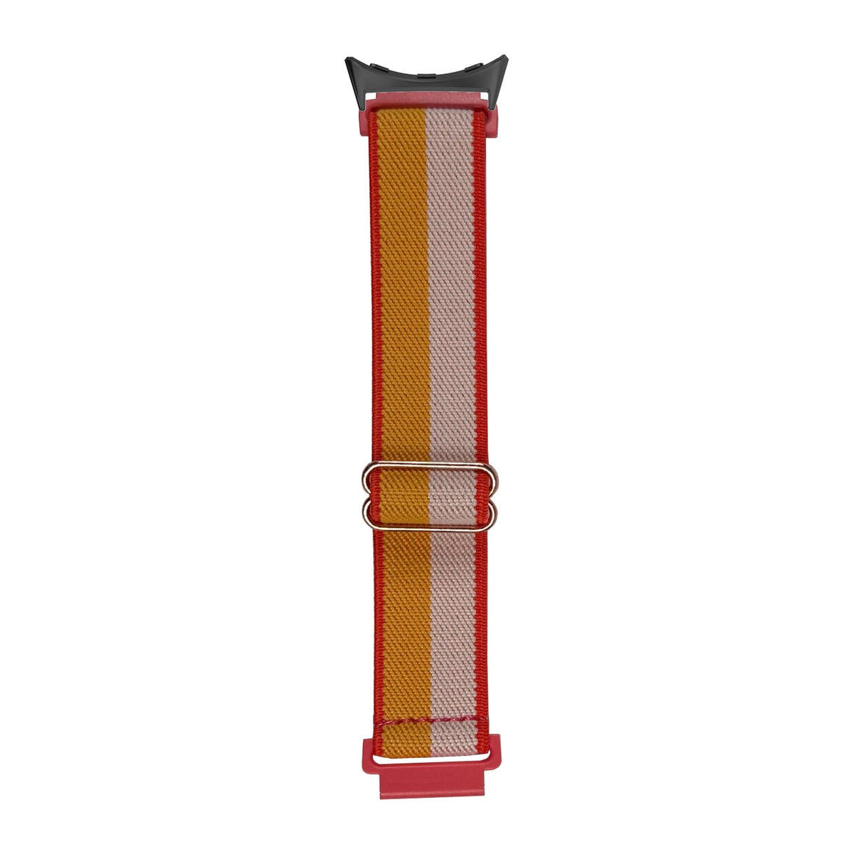 Weaved Elastic Loop White / Mustard / Red with Google Pixel Spring Bar Adapters - Wear Any 20mm Strap! for Pixel Watch 3-5 45mm