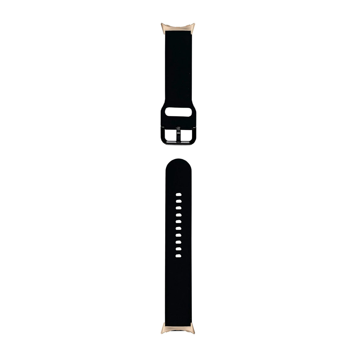 Flexi Silicone 6 Black Rose Gold with Google Pixel Spring Bar Adapters - Wear Any 20mm Strap! for Pixel Watch 3-5 45mm