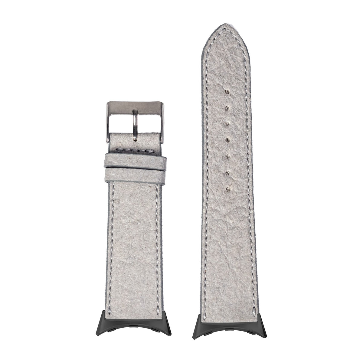 Pineapple Vegan Leather - Grey with Google Pixel Spring Bar Adapters - Wear Any 20mm Strap! for Pixel Watch 3-5 45mm
