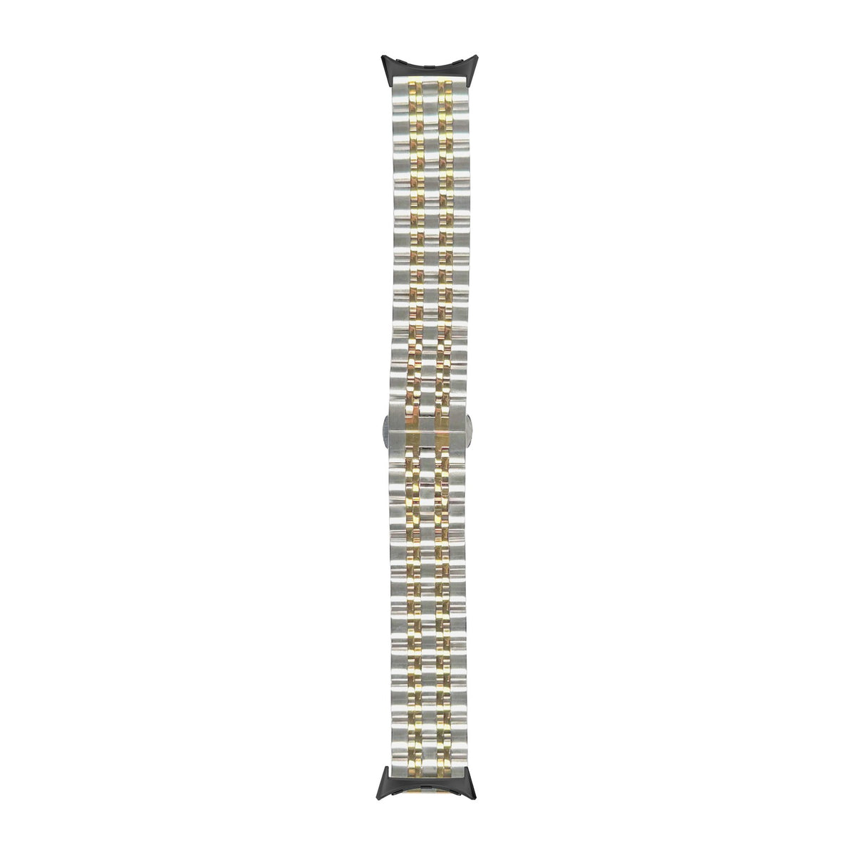 Steel Bracelet (Silver/Rose Gold) - Deployment Clasp 2 Black with Google Pixel Spring Bar Adapters - Wear Any 20mm Strap! for Pixel Watch 1-5 41mm
