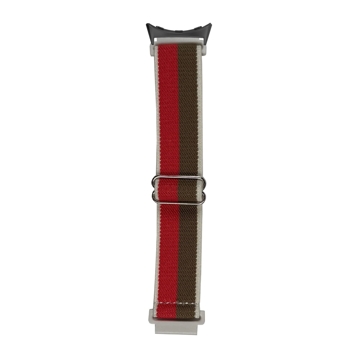 Weaved Elastic Loop Brown / Salmon / White with Google Pixel Spring Bar Adapters - Wear Any 20mm Strap! for Pixel Watch 3-5 45mm
