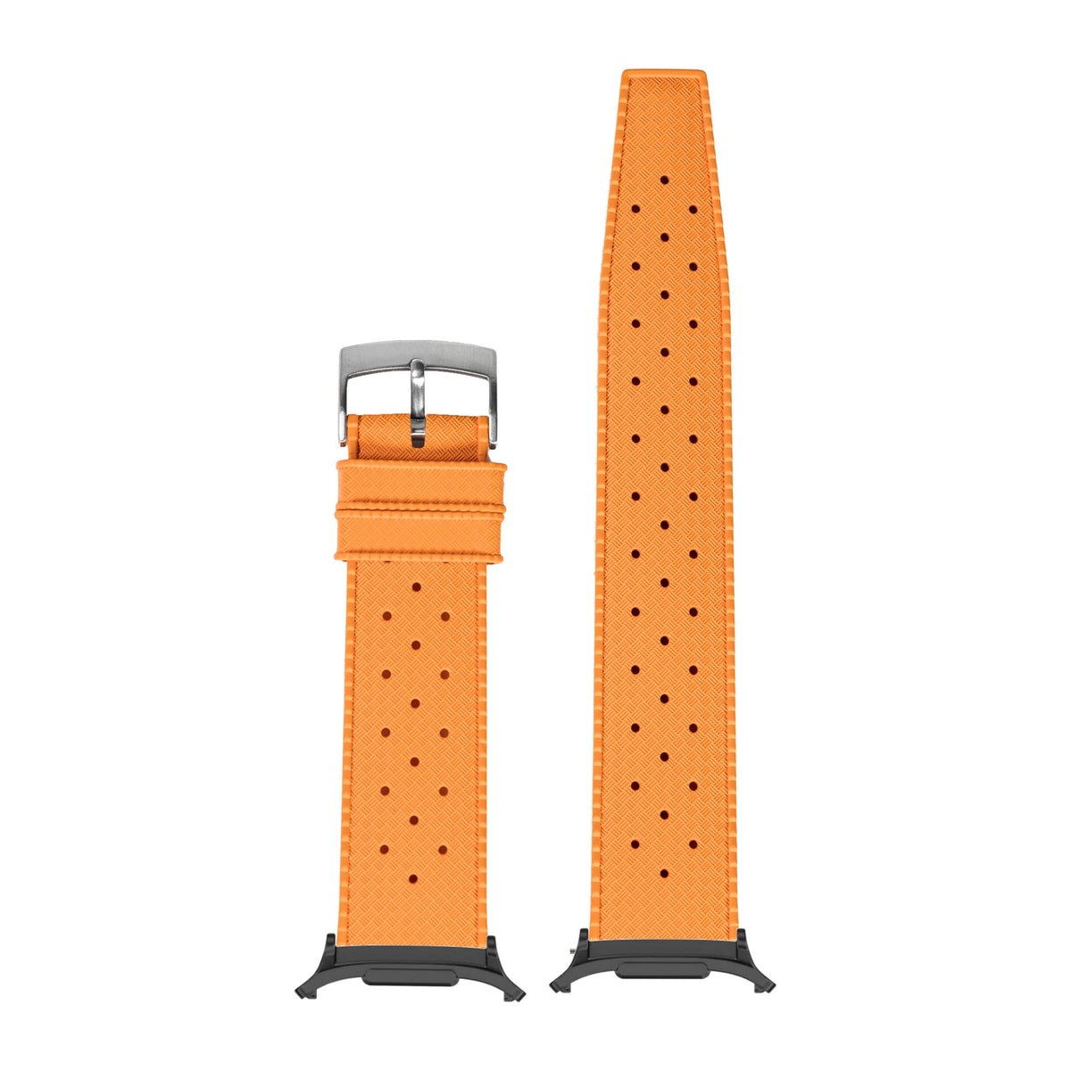 King Tropic FKM Rubber - Orange for the Galaxy Watch 8, 9 and Ultra with adapter fitted