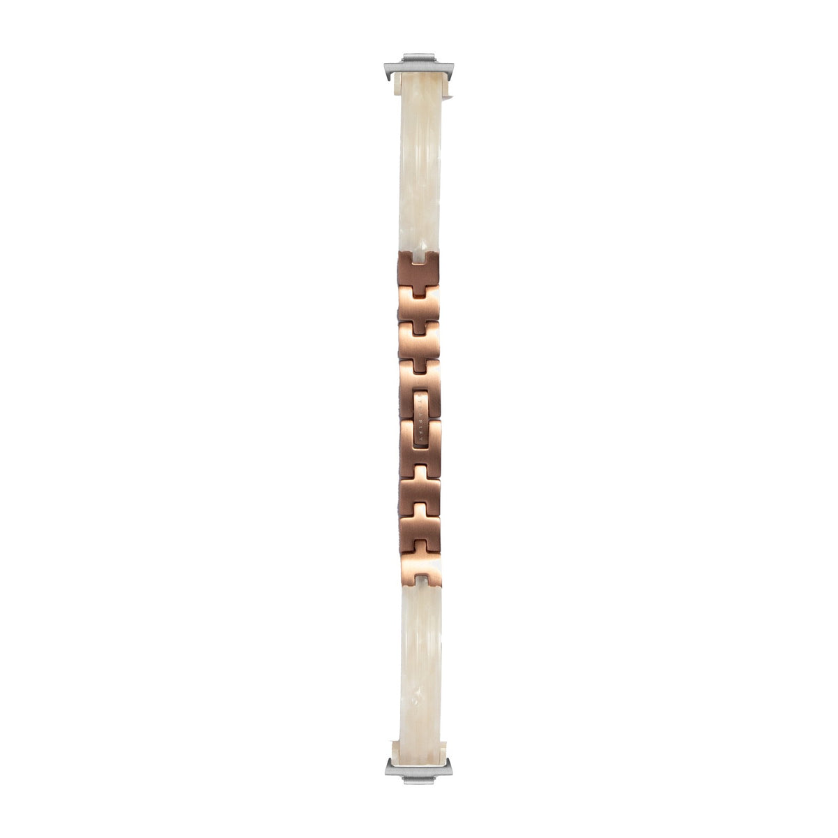 Acetate Bangle - White Pearl / Rose Gold Silver with Strap Adapter for Tissot PRX 40