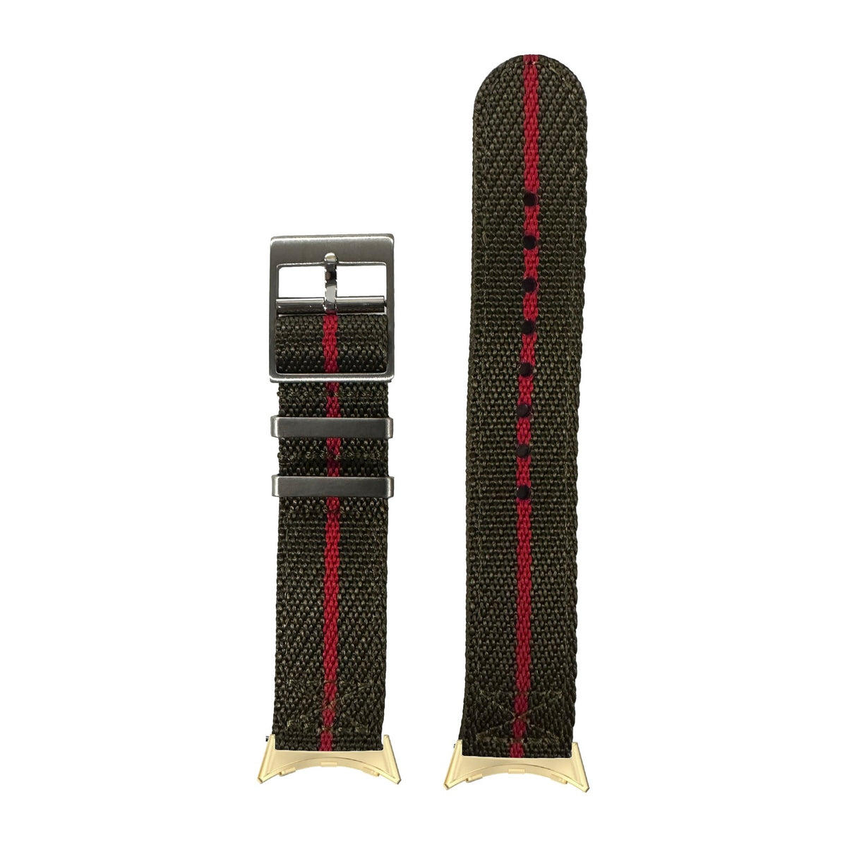 Cross Militex - Olive Green / Red Gold with Google Pixel Spring Bar Adapters - Wear Any 20mm Strap! for Pixel Watch 1-5 41mm
