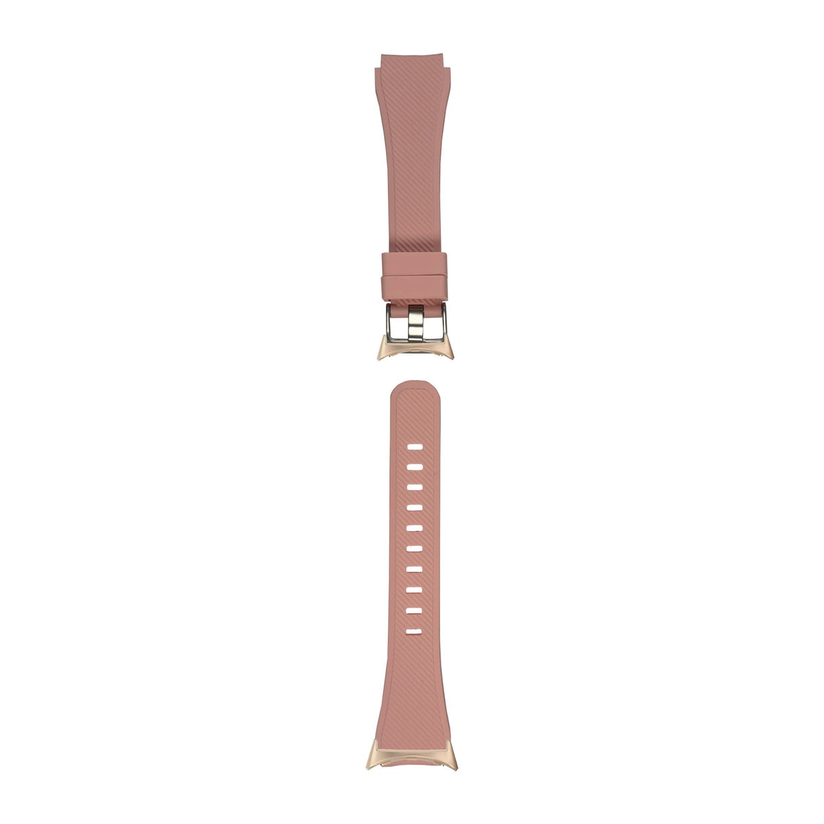 Flexi Silicone Pink Rose Gold with Google Pixel Spring Bar Adapters - Wear Any 20mm Strap! for Pixel Watch 1-5 41mm