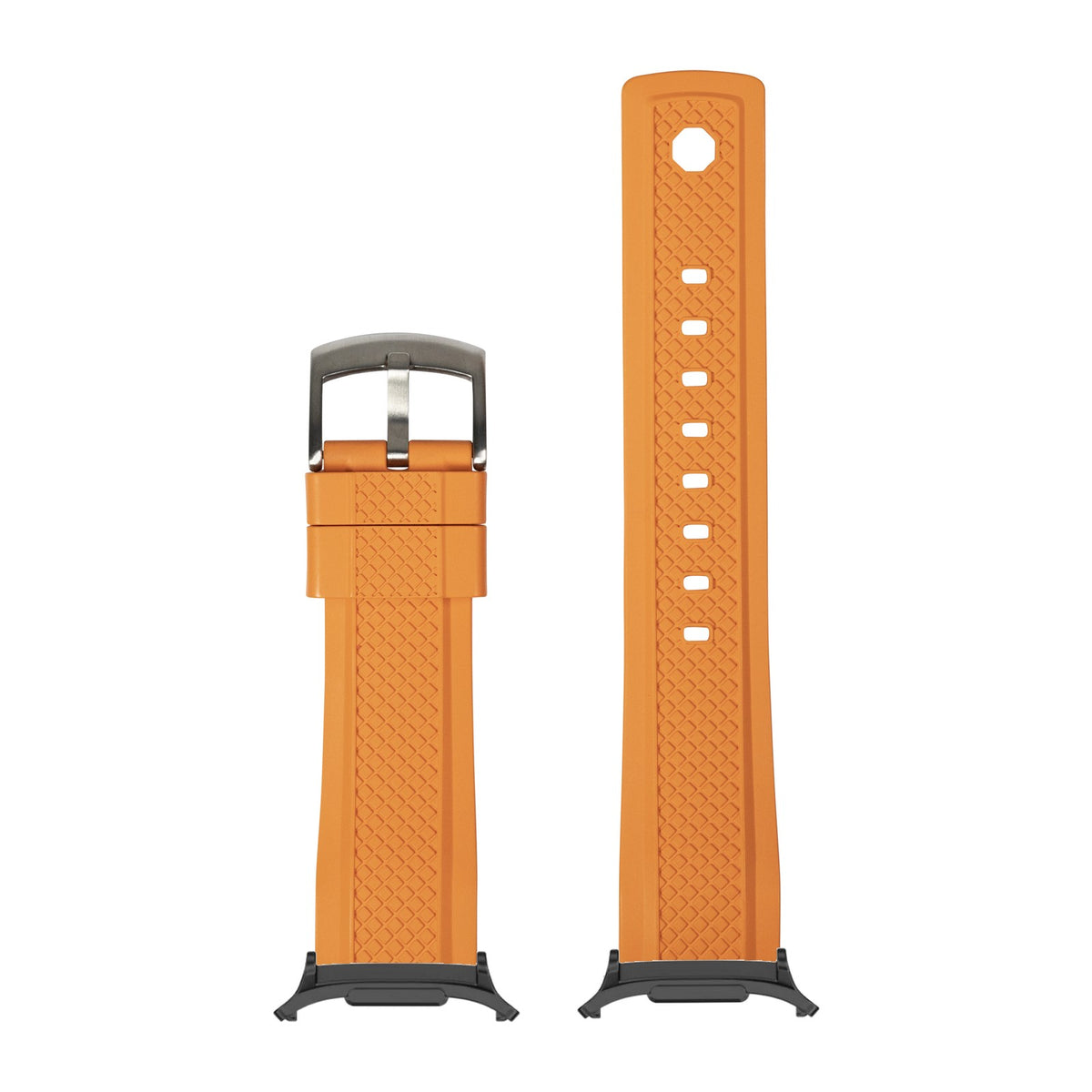 GridLock FKM Rubber - Orange for the Galaxy Watch 8, 9 and Ultra with adapter fitted