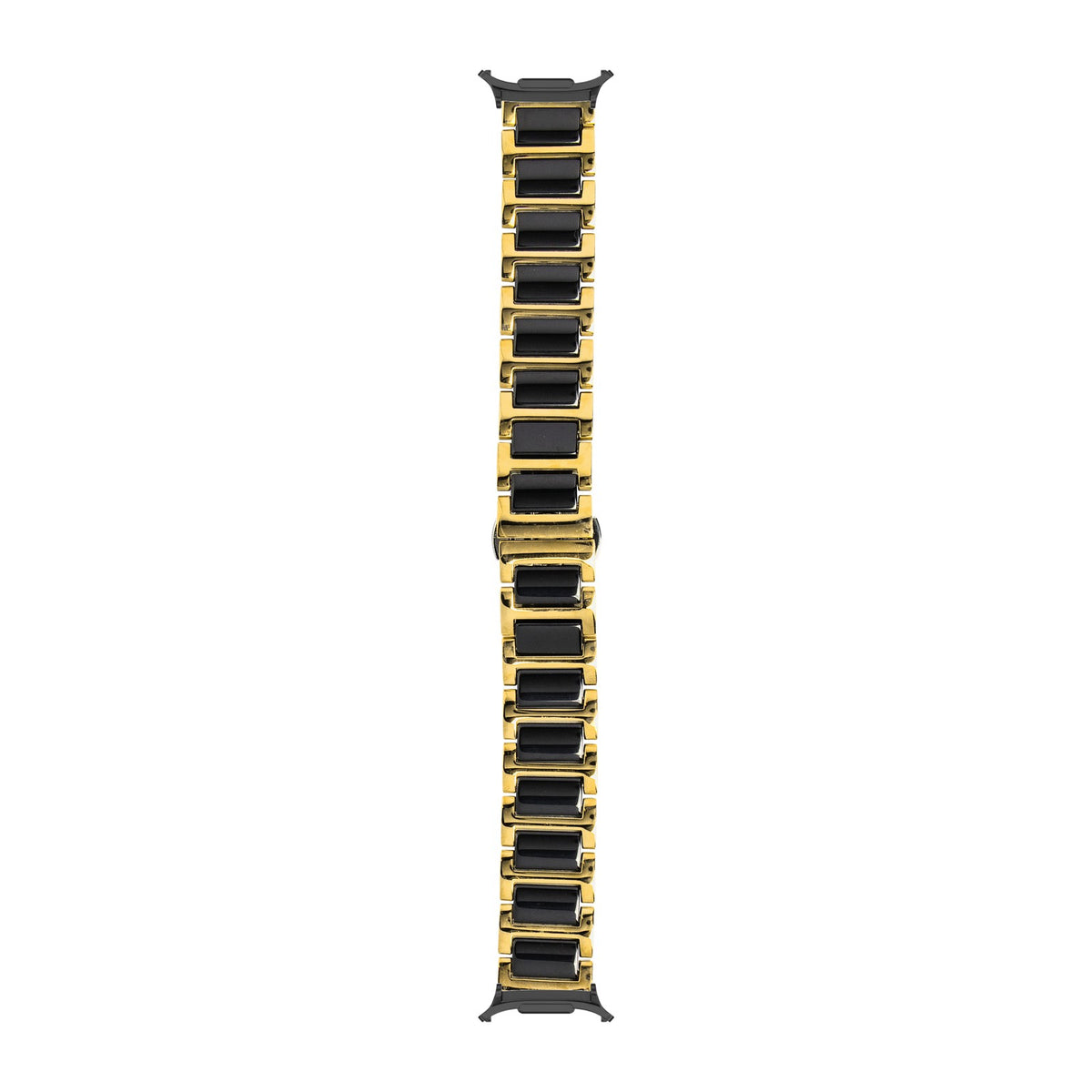 Ceramic Bracelet - Gold / Black Black with Strap Adapter for Galaxy Watch 8-9/Ultra