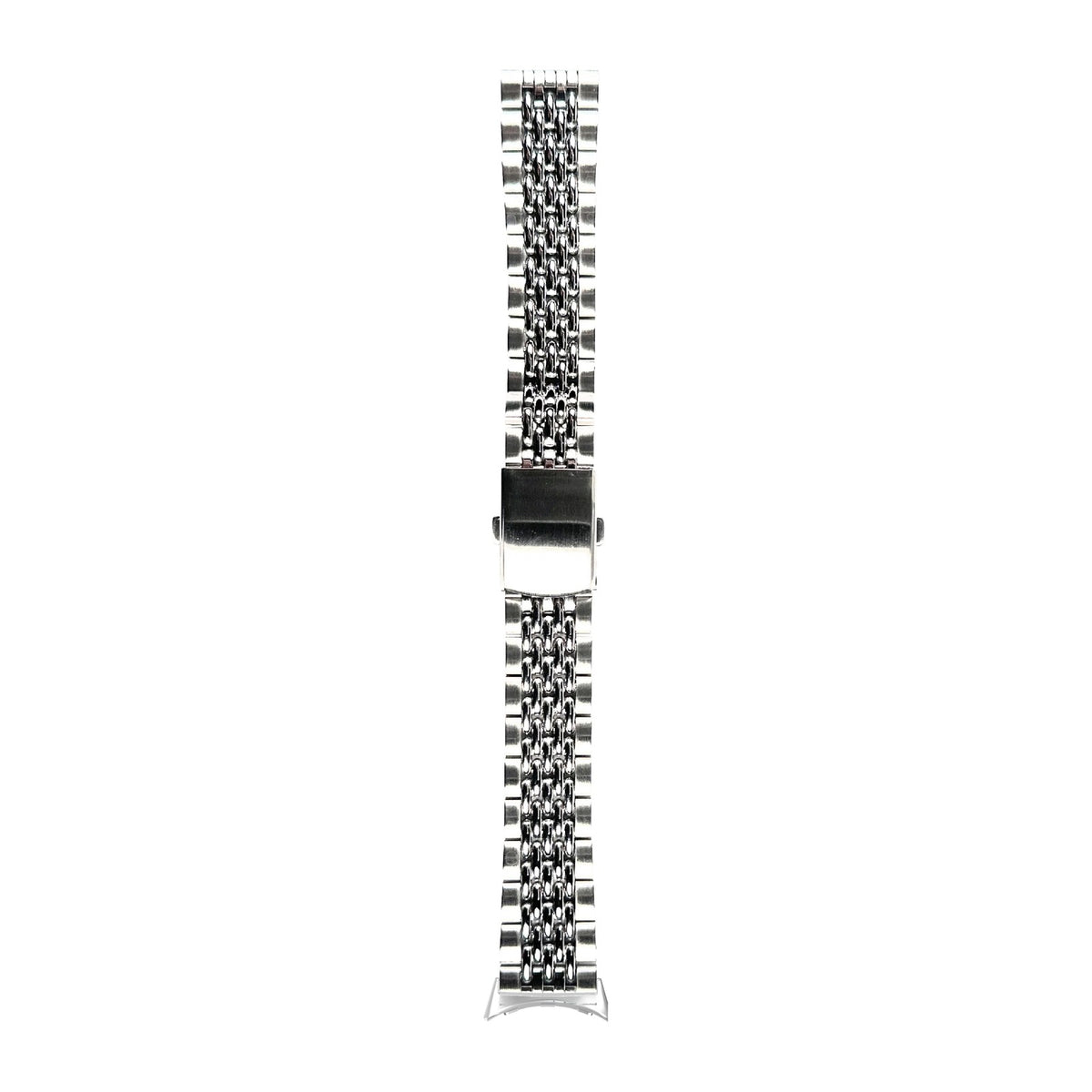 Steel Bracelet - Beads of Rice Silver Silver with Google Pixel Spring Bar Adapters - Wear Any 20mm Strap! for Pixel Watch 3-5 45mm