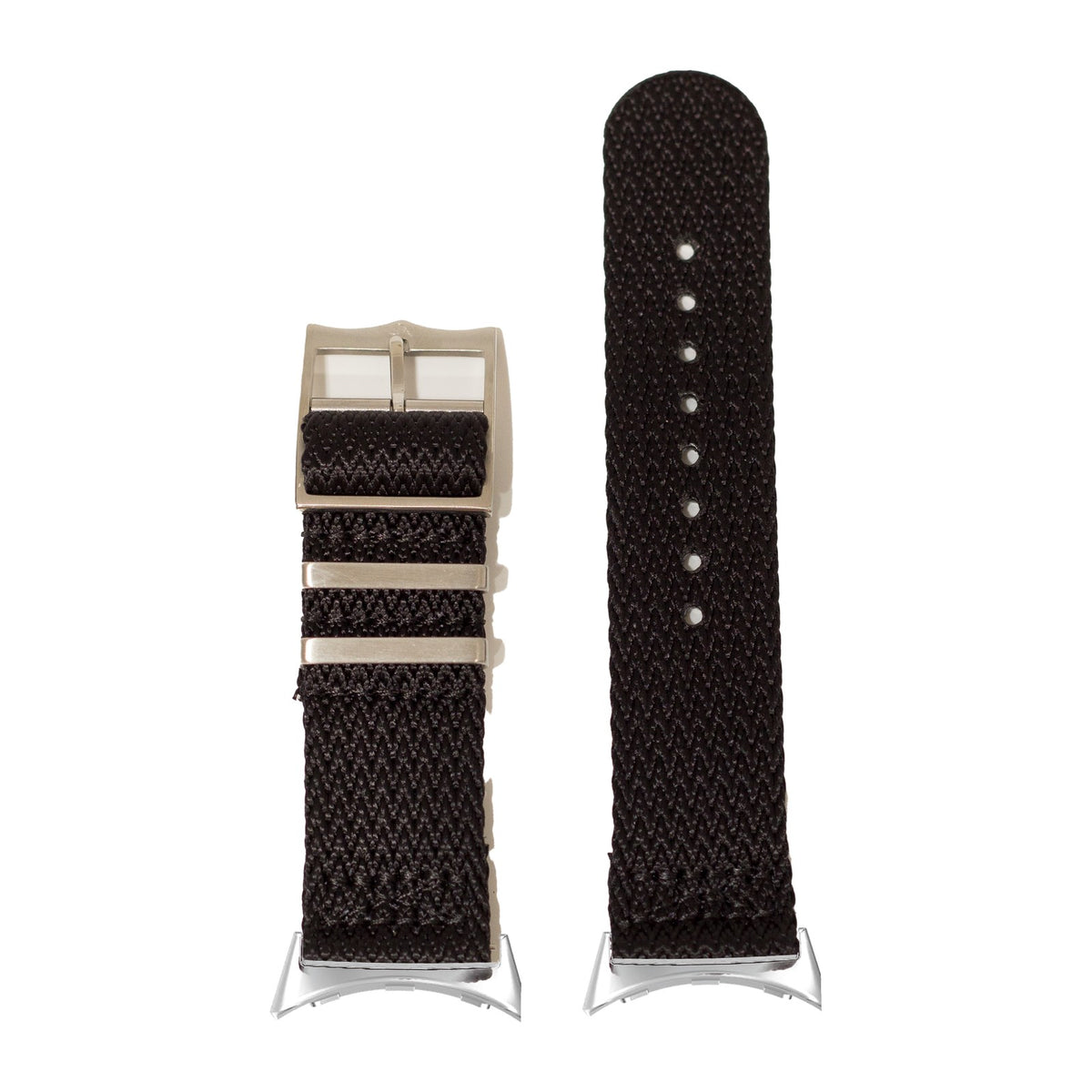 Sharktooth Militex - Black Silver with Google Pixel Spring Bar Adapters - Wear Any 20mm Strap! for Pixel Watch 1-5 41mm
