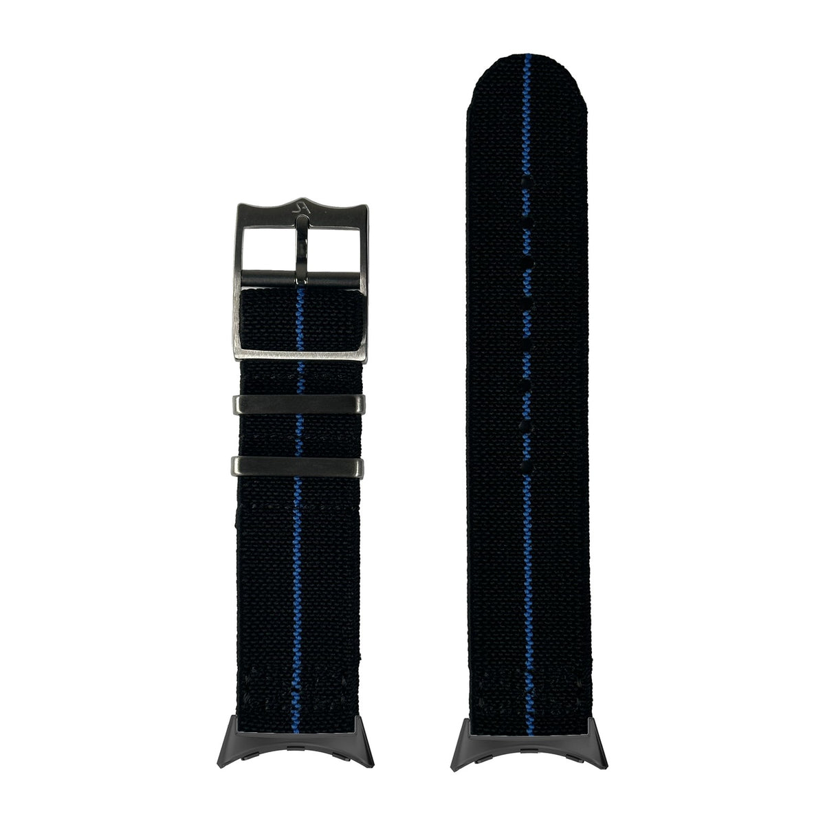 ElastoFlex - Black/Blue with Google Pixel Spring Bar Adapters - Wear Any 20mm Strap! for Pixel Watch 1-5 41mm