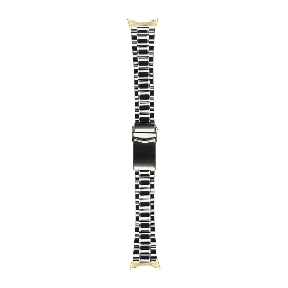 Entwine Stainless Steel Bracelet Gold with V-Clasp with Google Pixel Spring Bar Adapters - Wear Any 20mm Strap! for Pixel Watch 3-5 45mm