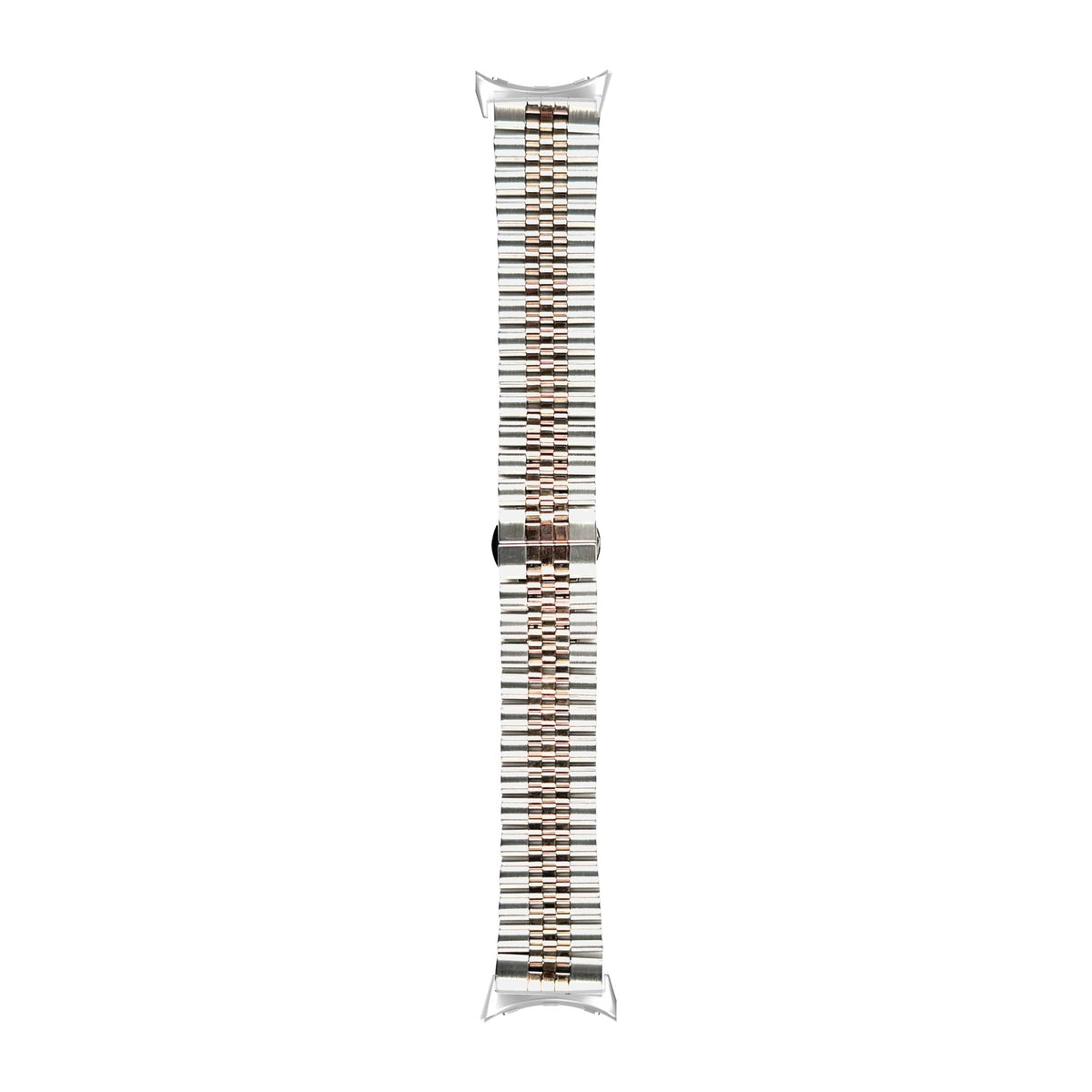 Jubilee Bracelet - Silver/Rose Gold Silver with Google Pixel Spring Bar Adapters - Wear Any 20mm Strap! for Pixel Watch 3-5 45mm