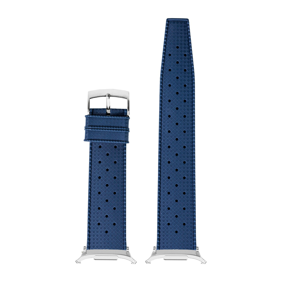 King Tropic FKM Rubber - Navy Blue Silver with Strap Adapter for Galaxy Watch 8-9/Ultra