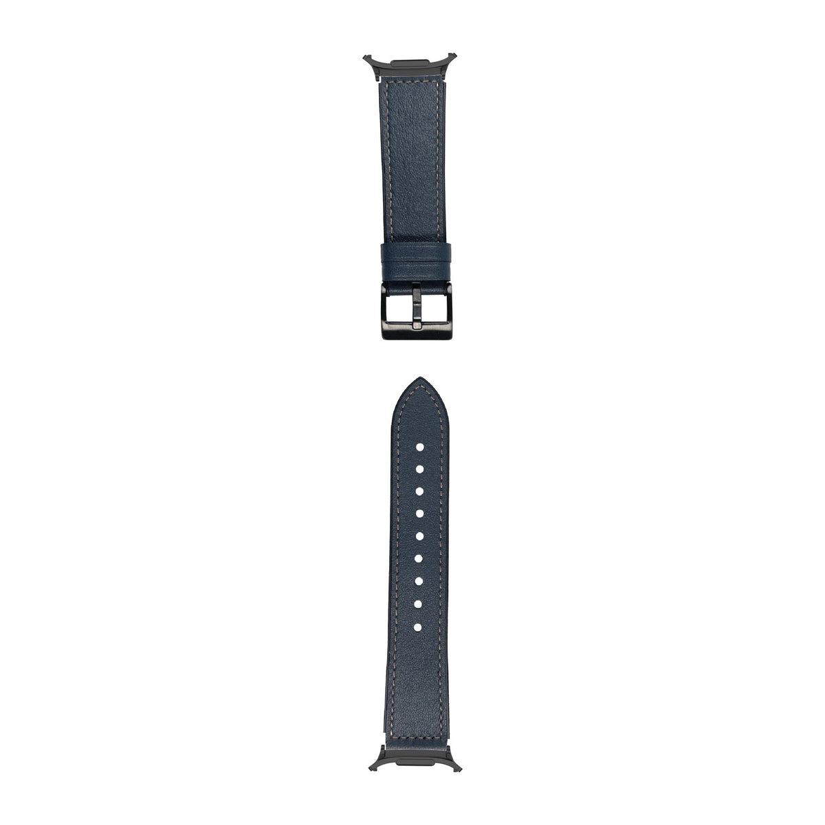 Leather Hybrid - Navy Blue Black with Strap Adapter for Galaxy Watch 8-9/Ultra
