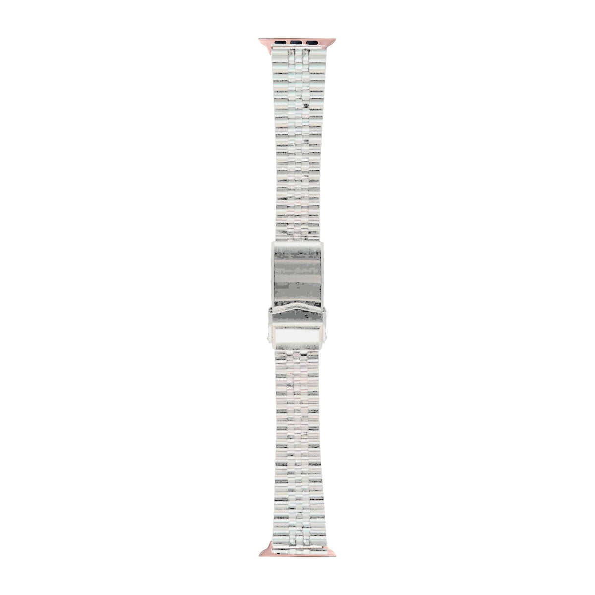 Super-Jub II Steel Bracelet Rose Gold with V-Clasp with Connecters - Spring Bar Type for Apple Watch