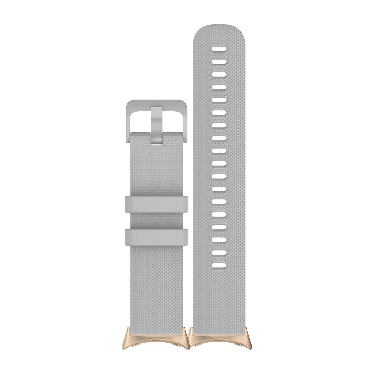 Classic Silicone Grey Matching Rose Gold with Google Pixel Spring Bar Adapters - Wear Any 20mm Strap! for Pixel Watch 3-5 45mm