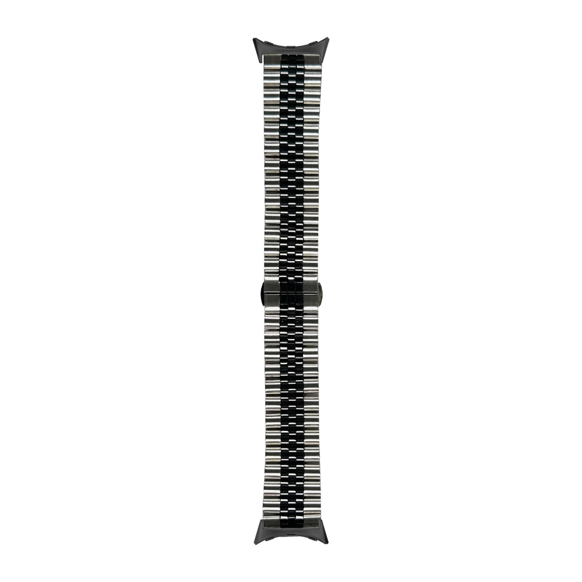 Jubilee Bracelet - Silver/Black Black with Google Pixel Spring Bar Adapters - Wear Any 20mm Strap! for Pixel Watch 3-5 45mm