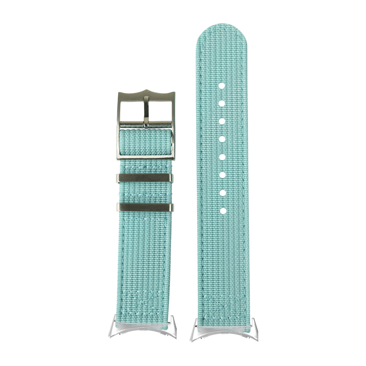 Alpha Militex - Tiffany Blue Silver Silver with Google Pixel Spring Bar Adapters - Wear Any 20mm Strap! for Pixel Watch 3-5 45mm