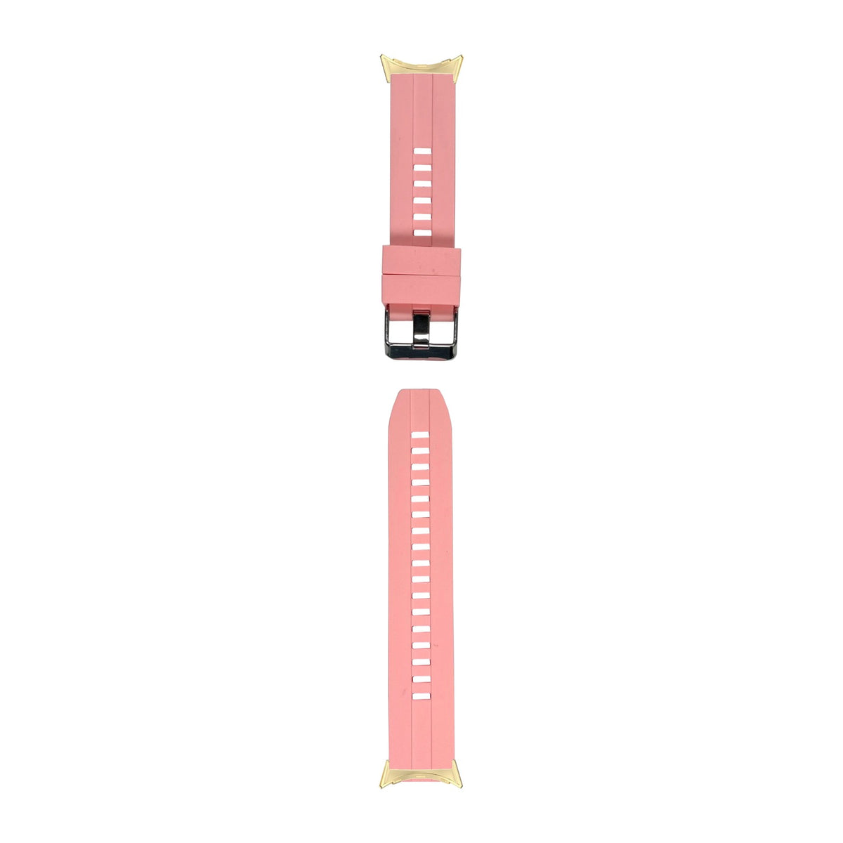 Flexi Silicone 2 Pink Gold with Google Pixel Spring Bar Adapters - Wear Any 20mm Strap! for Pixel Watch 3-5 45mm
