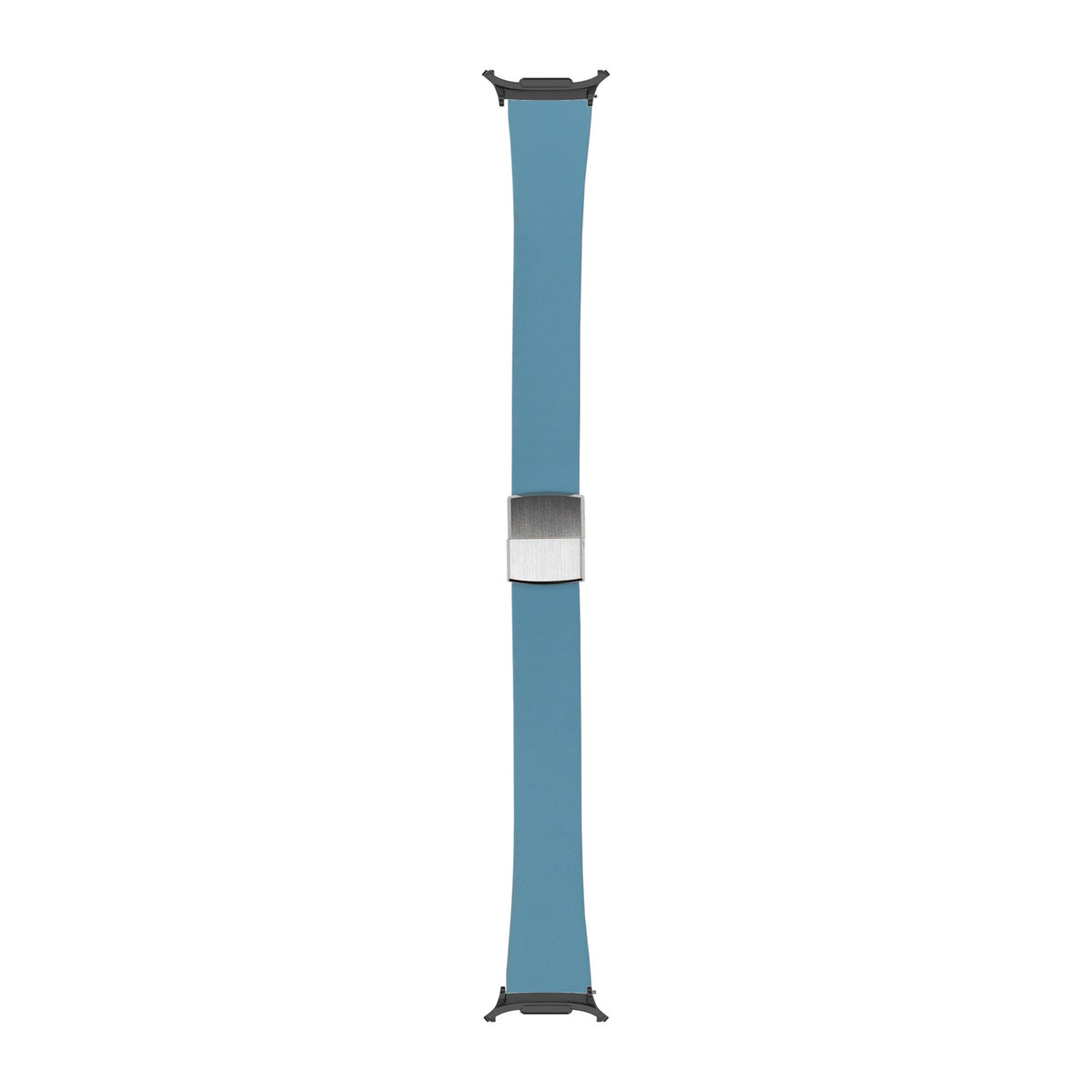 FKM Rubber - Cut to Size Black with Leaf-Spring Deployant Clasp with Strap Adapter for Galaxy Watch 8-9/Ultra