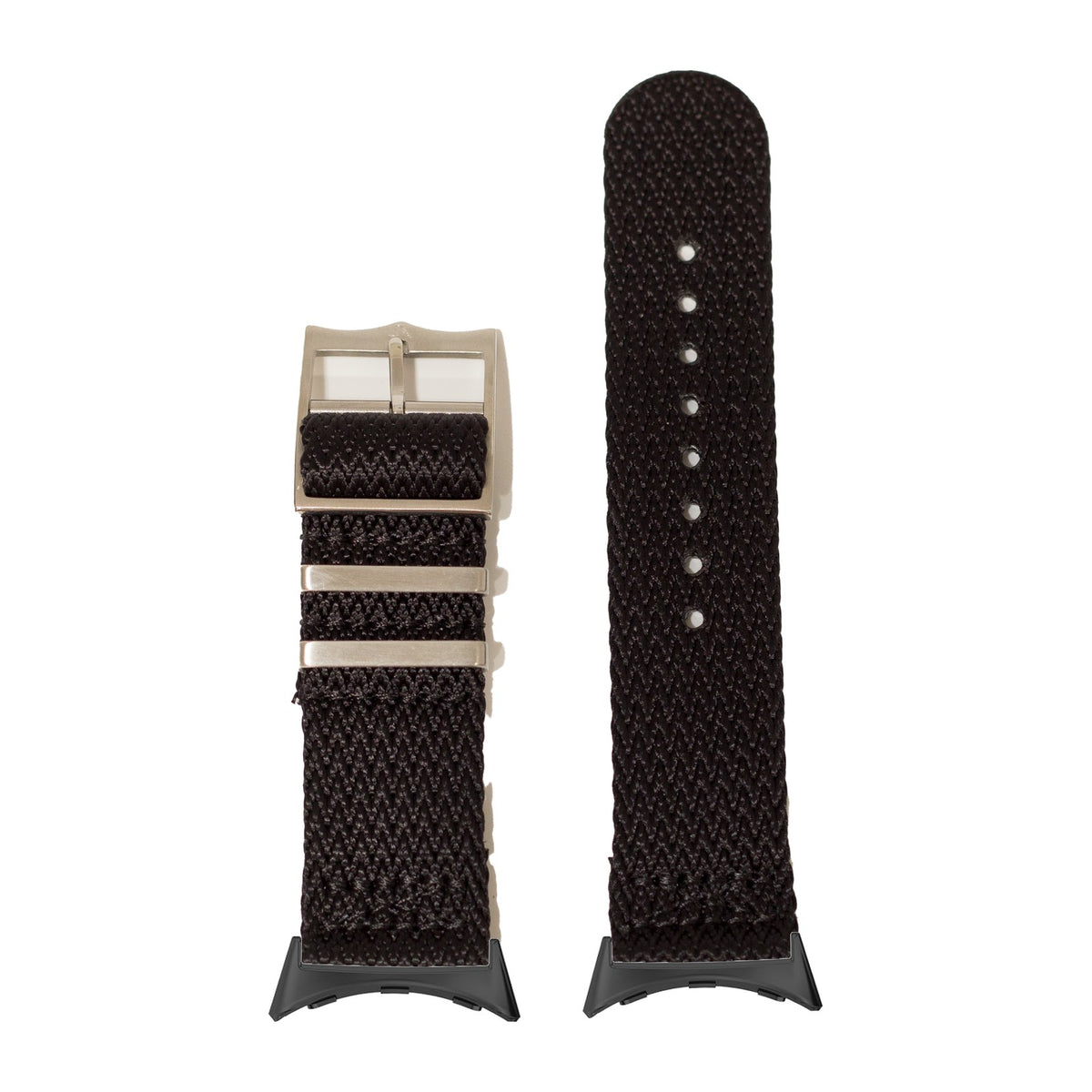 Sharktooth Militex - Black with Google Pixel Spring Bar Adapters - Wear Any 20mm Strap! for Pixel Watch 1-5 41mm