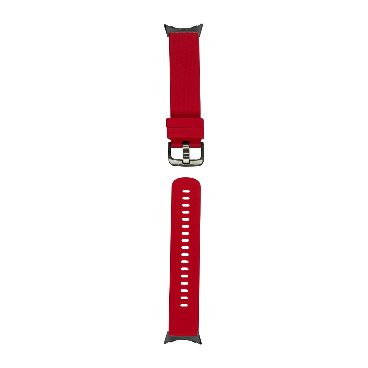 Original Silicone Small/Medium Red with Google Pixel Spring Bar Adapters - Wear Any 20mm Strap! for Pixel Watch 3-5 45mm