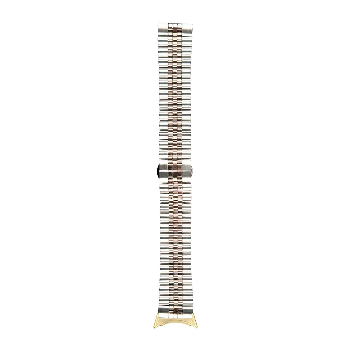 Jubilee Bracelet - Silver/Rose Gold Gold with Google Pixel Spring Bar Adapters - Wear Any 20mm Strap! for Pixel Watch 1-5 41mm