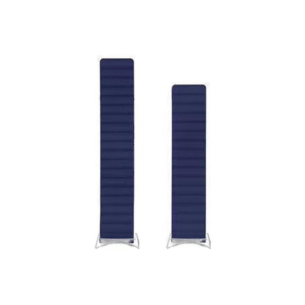 Magnetic Silicone Loop Blue Silver with Google Pixel Spring Bar Adapters - Wear Any 20mm Strap! for Pixel Watch 1-5 41mm
