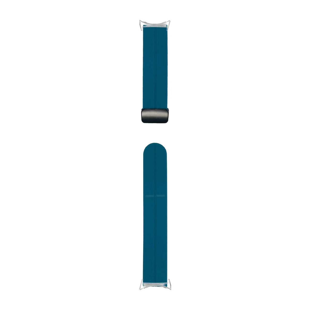 Silicone Aqua Silver with Magnetic Clasp with Google Pixel Spring Bar Adapters - Wear Any 20mm Strap! for Pixel Watch 3-5 45mm