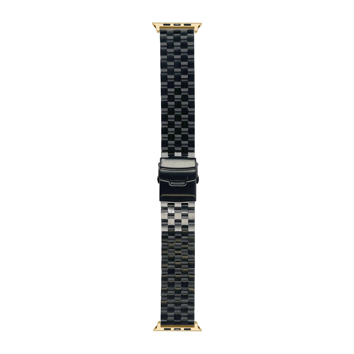 Engineer Bracelet - Folding Deployant Clasp - Black Gold with Connecters - Spring Bar Type for Apple Watch