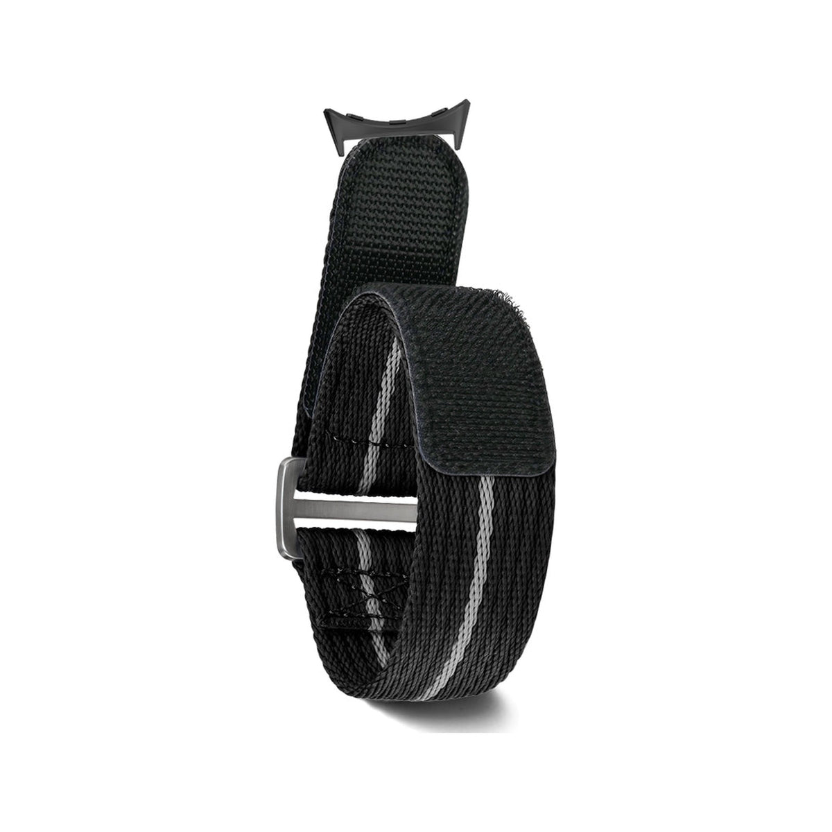 Textured Militex Velcro Straps Black-Grey Small with Google Pixel Spring Bar Adapters - Wear Any 20mm Strap! for Pixel Watch 1-5 41mm