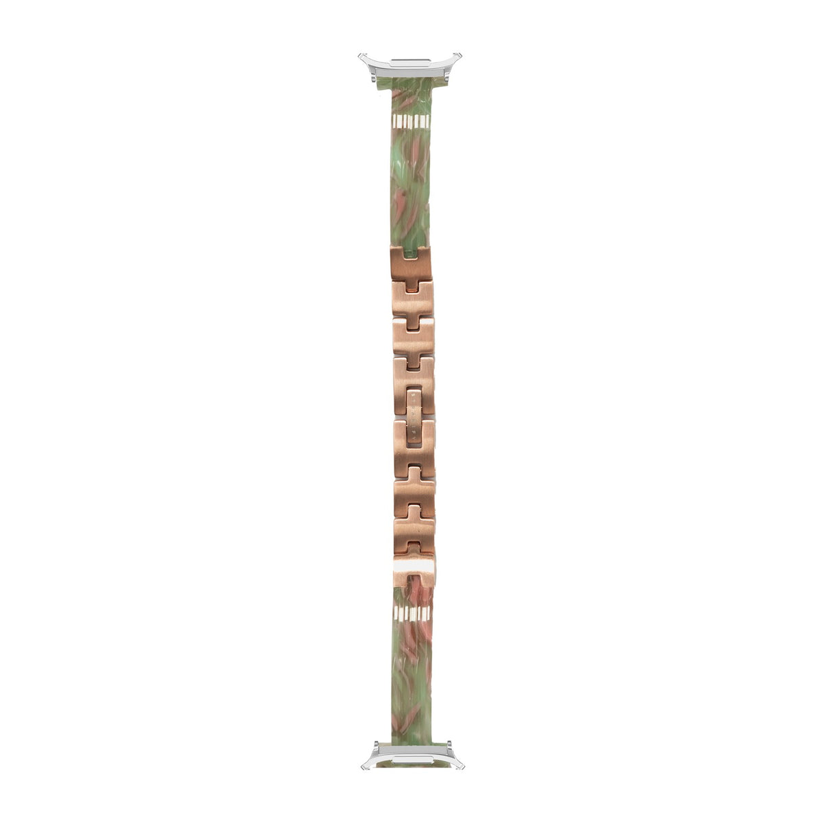 Acetate Bangle - Jade Pearl / Rose Gold Silver with Strap Adapter for Galaxy Watch 8-9/Ultra