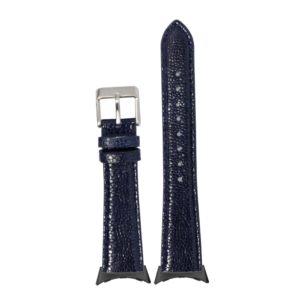 Faux Stingray - Navy Blue with Google Pixel Spring Bar Adapters - Wear Any 20mm Strap! for Pixel Watch 1-5 41mm
