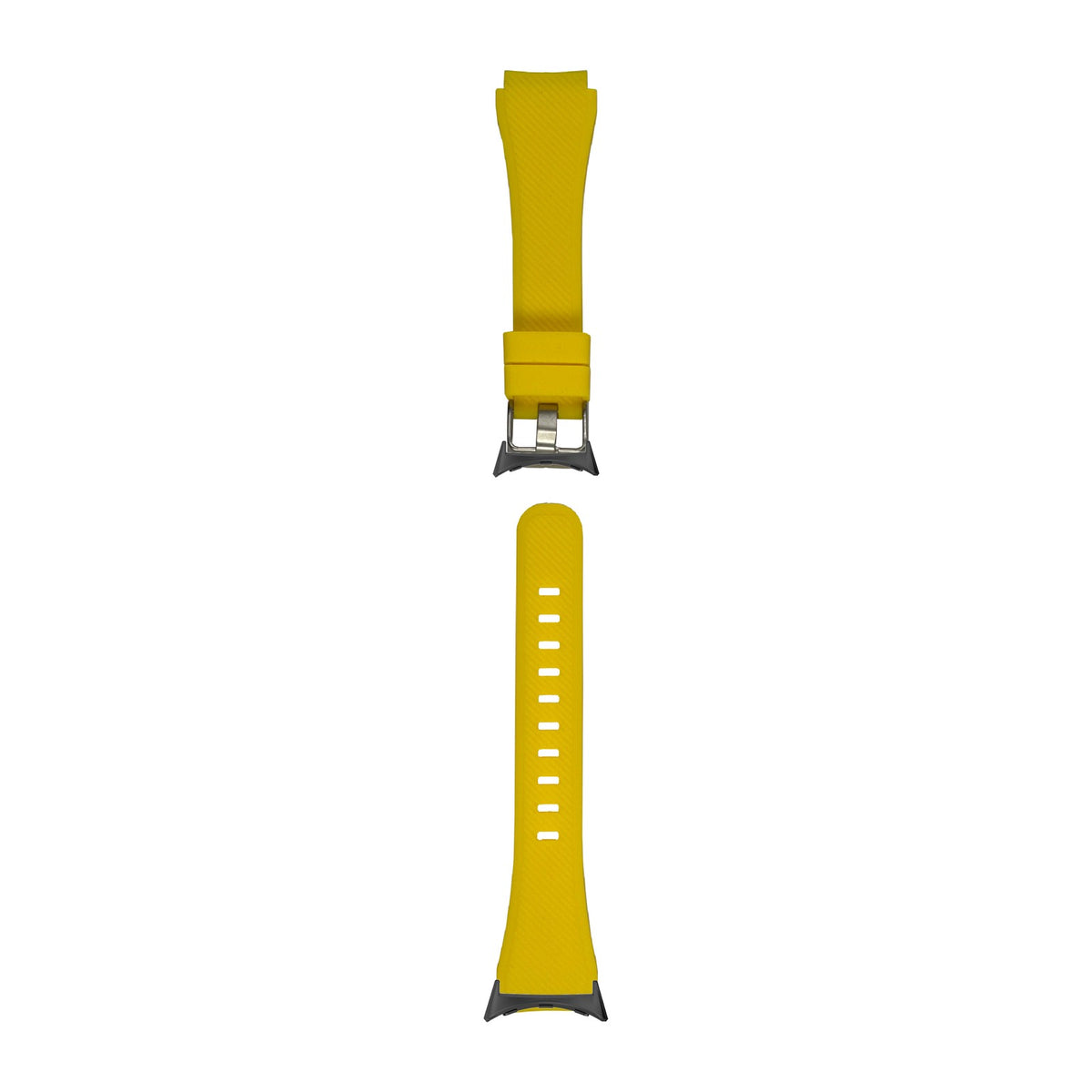 Flexi Silicone Yellow Black with Google Pixel Spring Bar Adapters - Wear Any 20mm Strap! for Pixel Watch 3-5 45mm