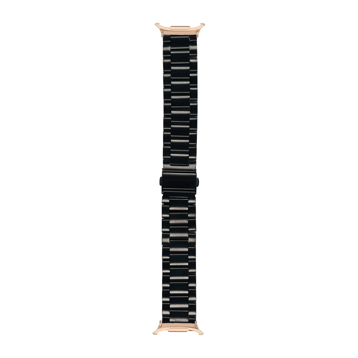 Steel Bracelet Rose Gold with Deployant Clasp - Black with Strap Adapter for Galaxy Watch 8-9/Ultra