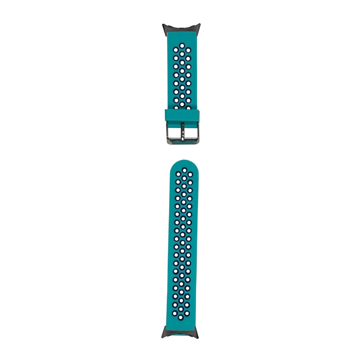 Flexi Sports Silicone Teal/Navy Blue Black with Google Pixel Spring Bar Adapters - Wear Any 20mm Strap! for Pixel Watch 3-5 45mm