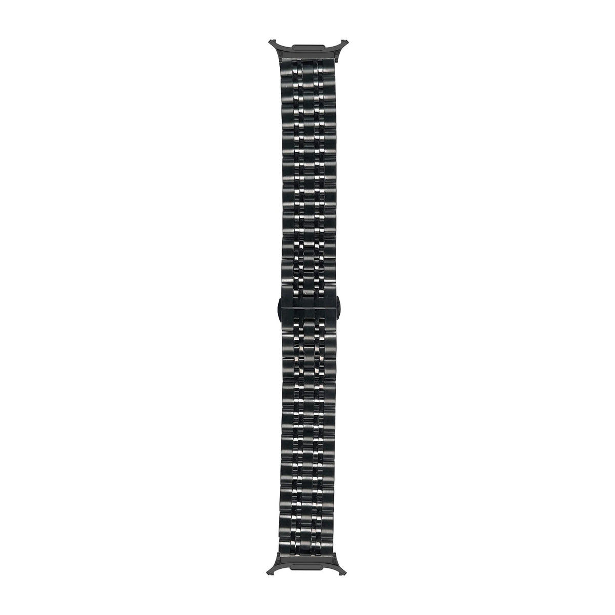 Steel Bracelet (Black) - Deployant Clasp 2 Black with Strap Adapter for Galaxy Watch 8-9/Ultra