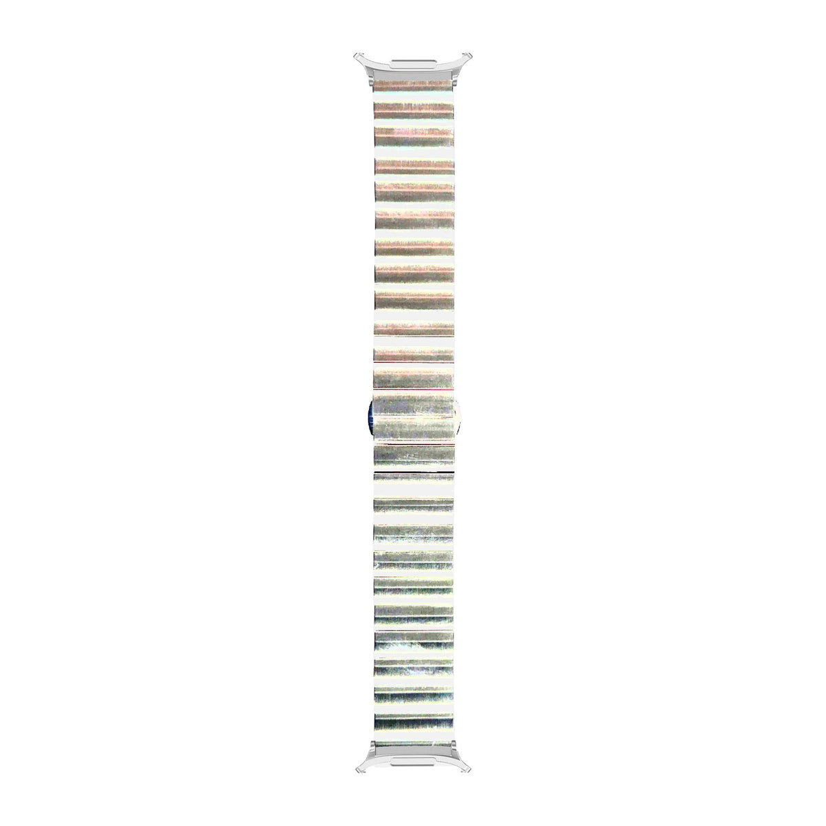 Steel Bracelet (Silver) - Deployment Clasp 3 Silver with Strap Adapter for Galaxy Watch 8-9/Ultra