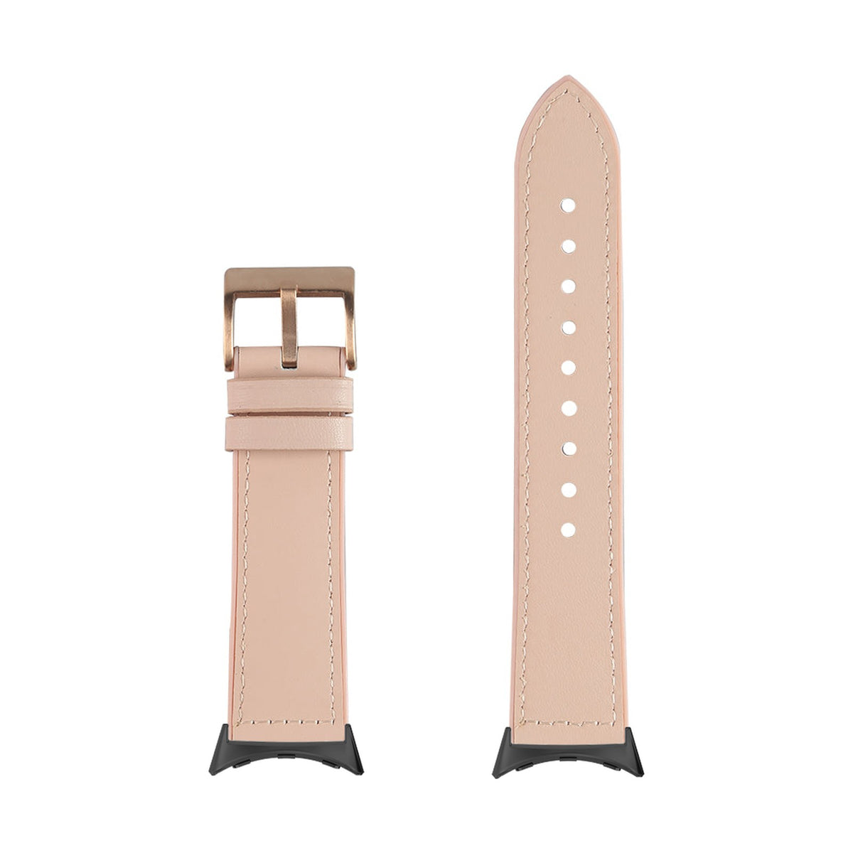 Leather Hybrid - Pale Pink Black with Google Pixel Spring Bar Adapters - Wear Any 20mm Strap! for Pixel Watch 1-5 41mm