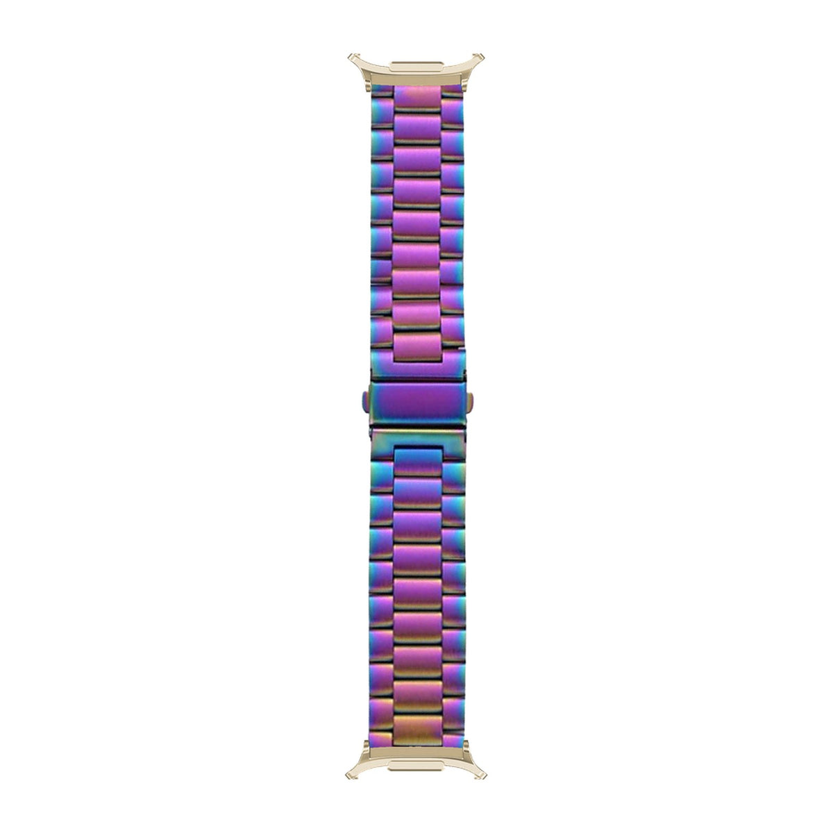 Steel Bracelet Gold with Deployant Clasp - Chameleon with Strap Adapter for Galaxy Watch 8-9/Ultra