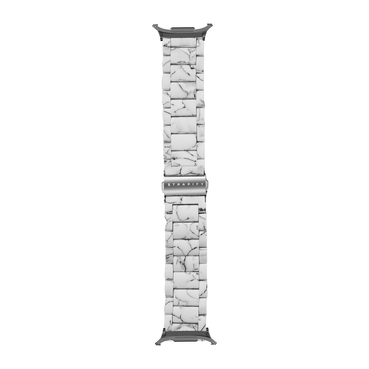 Crystalised Acetate - Tortoiseshell White Grey with Strap Adapter for Galaxy Watch 8-9/Ultra