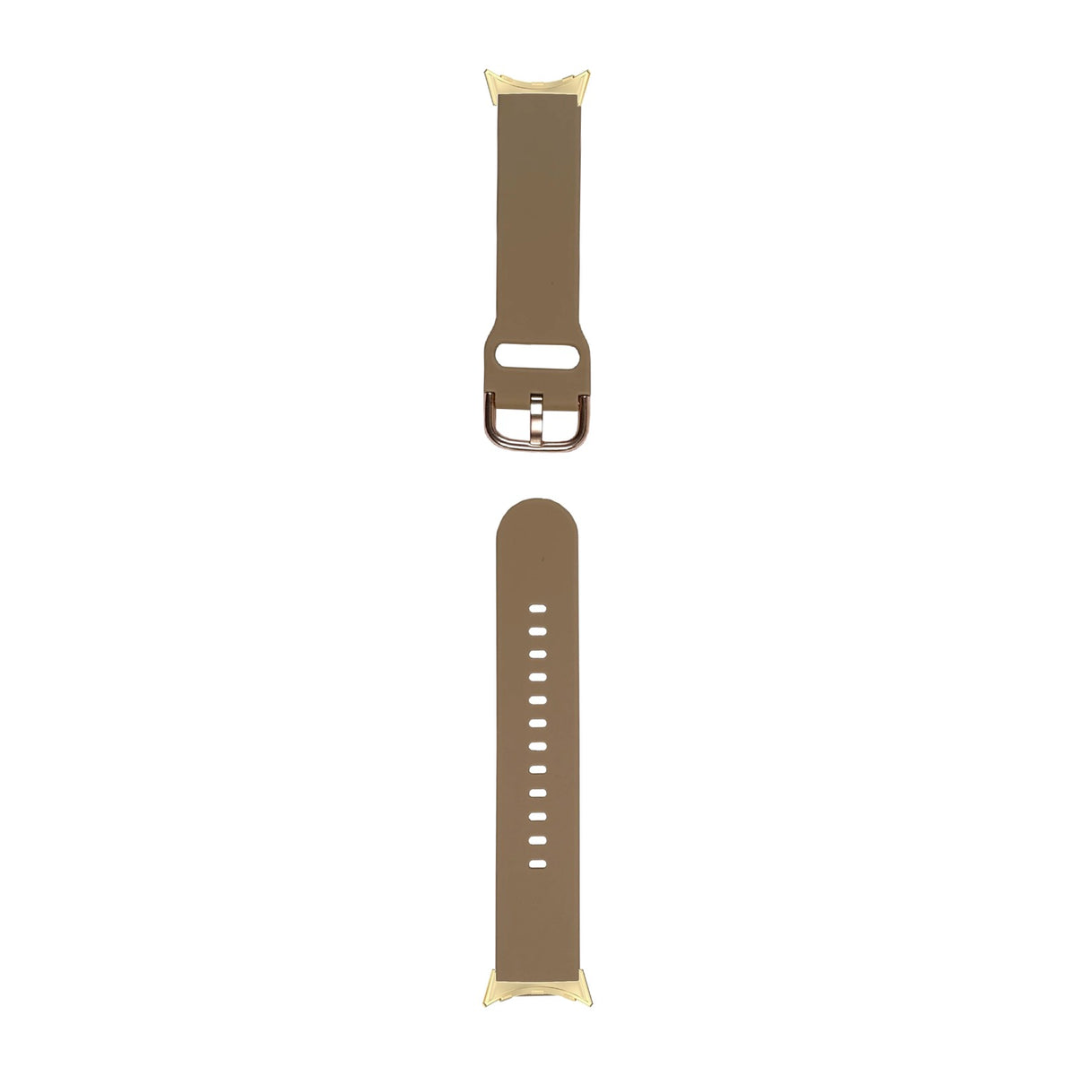 Flexi Silicone 6 Khaki Gold with Google Pixel Spring Bar Adapters - Wear Any 20mm Strap! for Pixel Watch 1-5 41mm
